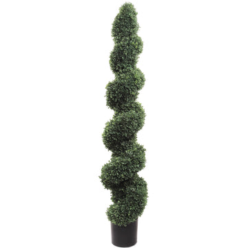 Artificial Artificial Boxwood Spiral Topiary Indoor Outdoor- 4' artificial boxwood artificialflowersdotcom